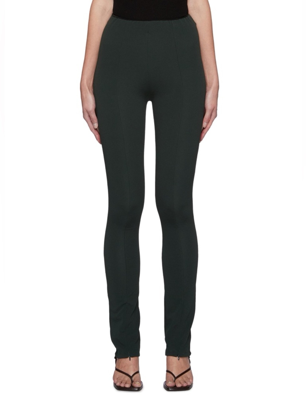 The Frankie shop zip detail leggings green large
